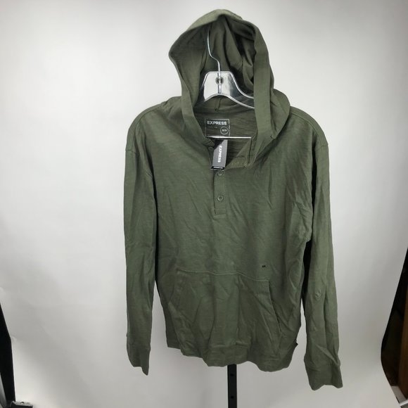 Express Men's Green Hoodie Shirt - Picture 1 of 4